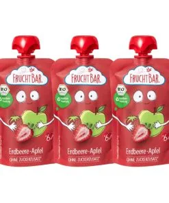 Bio sadni pire JAGODA, JABOLKO, 100g 3x 100g Fruchtbar
