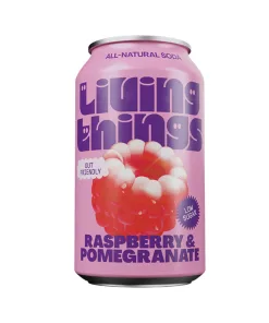 Livingthings Probiotična gazirana pijača Malina & granatno jabolko 330ml
