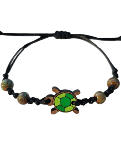 Otroška lesena zapestnica Želva gozdni mož